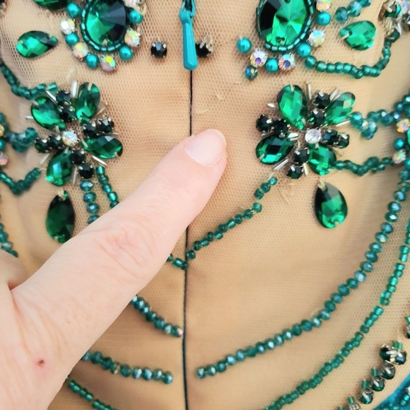 Sherri Hill green, long formal dress 2 - Picture 13 of 16